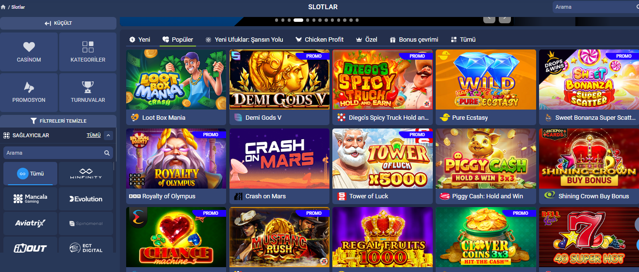 1xBet casino slotları